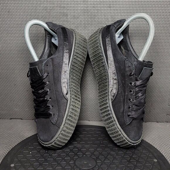 Puma Suede Creeper Shoes Womens Sz 6.5 Black Sneakers - Picture 5 of 8